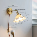 Helnys Nordic Ceramic LED Wall Sconce with Switch for Bedroom Living Room