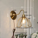 Helnys Vintage Copper Loft LED Wall Lights Glass Bedroom Lamparas De Pared
