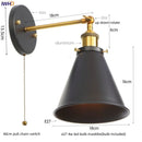 Helnys Gold Industrial LED Wall Lamps for Stair Light Fixtures