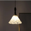 Helnys White Glass LED Pendant Light Fixture Nordic Modern Walnut Wood Hang Lamp