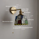 Helnys Peace Pigeon Tiffany Style Colorful Glass LED Wall Light