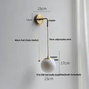 Helnys Moon ABS LED Wall Light Fixture Adjustable Nordic Modern Bedside Lamp