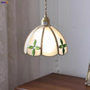 Helnys Copper LED Pendant Lamp, Adjustable Glass Hanging Light for Dining Room