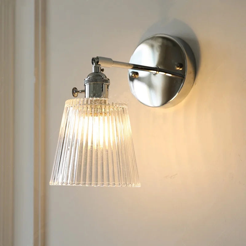 Helnys Clear Glass LED Wall Lamp for Dining Room, Aisle, Bar - Up Down Rotate