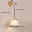 Helnys Adjustable LED Wall Light Fixture Ceramic Wood Base Bedside Lamp