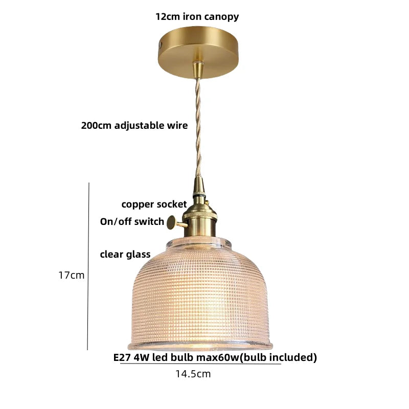 Helnys LED Pendant Lamp Walnut Copper Glass Luminaire Suspendisse