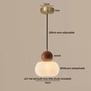 Helnys Nordic LED Pendant Lamp White Wood Chandelier - Modern Hanging Light