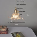 Helnys Clear Glass LED Pendant Lamp with Adjustable Wire and Copper Knob Switch