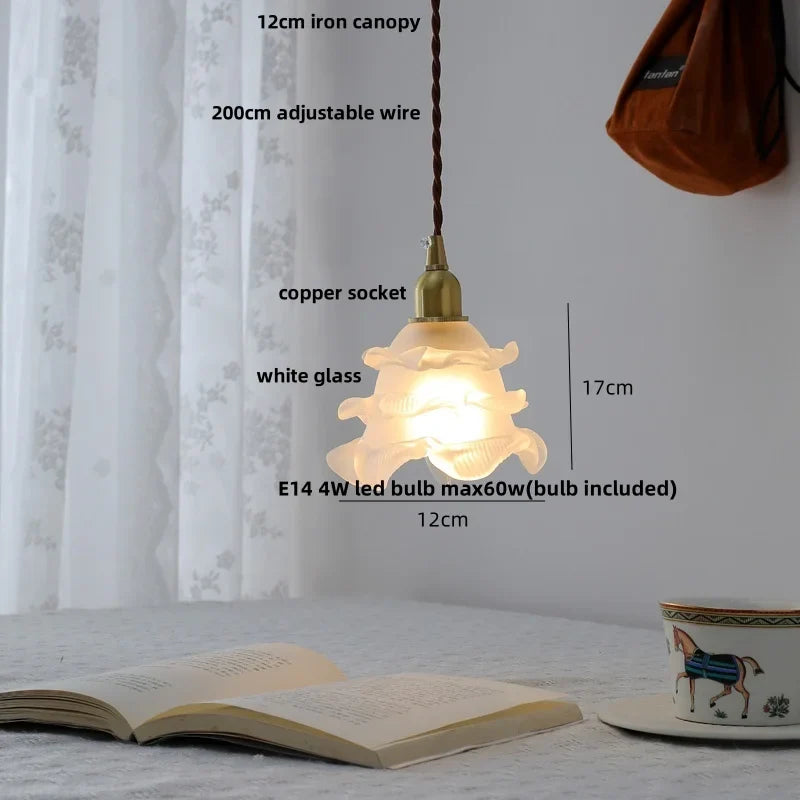 Helnys White Glass LED Pendant Lamp Modern Copper Socket Hanging Lights
