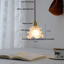 Helnys Copper Socket LED Pendant Lamp Glass Adjustable Hanging Light