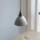 Helnys Ceramic Shade LED Pendant Lights for Bedroom Loft Interior Decor