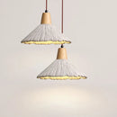 Helnys Wood Canopy LED Pendant Lamp Cement Lampshade Nordic Modern Hanging Lights