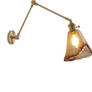 Helnys Smoke Glass Ball LED Wall Sconce - Modern Copper Long Arm Light