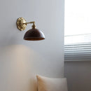 Helnys Industrial LED Wall Sconce Lights Plug In Black Walnut Wood Kitchen Living Room Lamp