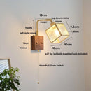 Helnys Cube Glass LED Wall Lights with Pull Chain Switch for Modern Decor