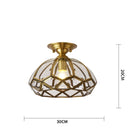 Helnys American Copper Vintage Ceiling Lights Glass LED Lamps