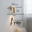 Helnys Swing Arm LED Wall Lamp Gold Copper Modern Home Decor E27 Bulb