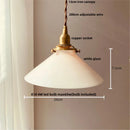 Helnys White Glass LED Pendant Lamp Modern Copper Socket Hanging Lights