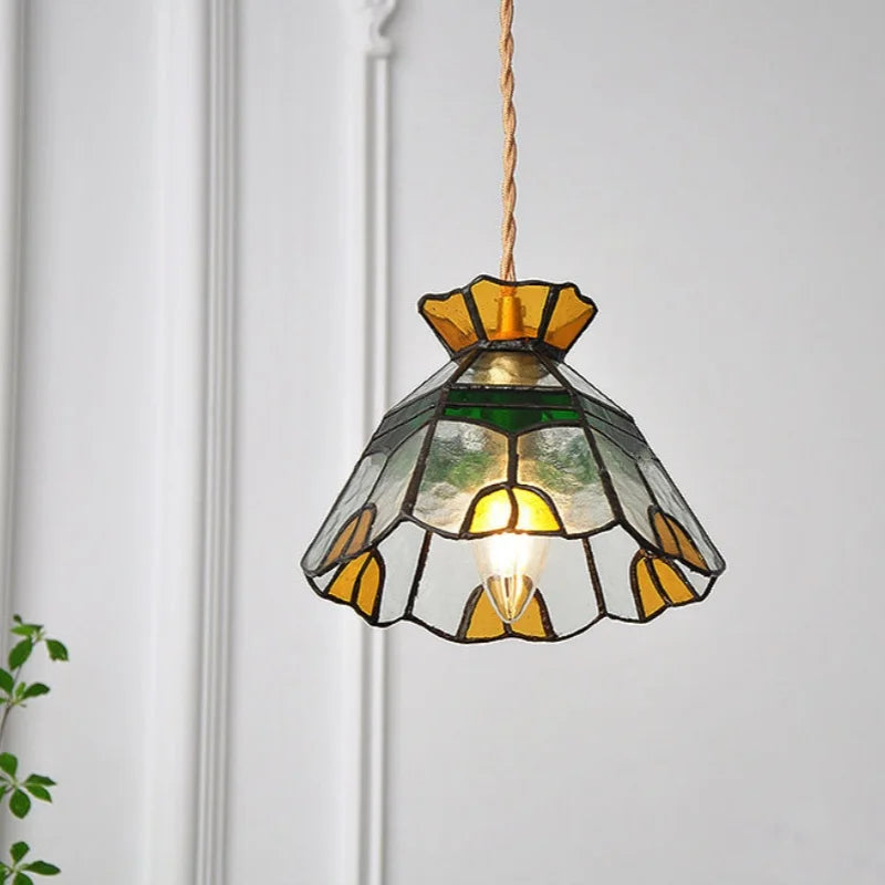 Helnys Glass Brass Pendant Lamp Adjustable LED Light for Kitchen Bar Balcony Loft