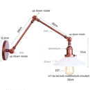 Helnys Vintage Swing Arm Wall Lights with Pull Chain Switch and Glass Ball