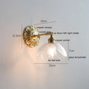 Helnys Smoke Gray Glass LED Wall Sconce with Adjustable Copper Arm