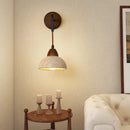 Helnys Wood Canopy LED Wall Sconce Yellow Stone Coffee Study Modern Mirror Light
