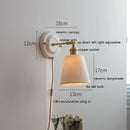 Helnys Ceramic LED Wall Sconce - Copper Arm, Adjustable Pull Chain Switch