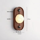 Helnys Retro LED Wall Lamp with Marble Lampshade for Living Room, Bedroom, Cafe, Stairway