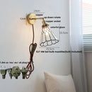Helnys Colorful Glass LED Wall Light Sconce Tiffany Style Bedside Lamp