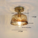 Helnys LED Ceiling Lights for Home Bedroom Living Room Balcony - Green Glass Copper