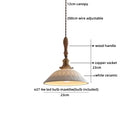 Helnys Round Wood White Ceramic LED Pendant Lamp for Home Decor