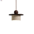 Helnys Adjustable LED Pendant Chandelier Vintage Loft Wood Stone Hang Lamp