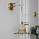 Helnys Amber Glass LED Wall Light with Pull Chain Switch