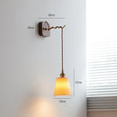 Helnys Walnut Wood LED Wall Light Fixture Indoor Living Bedroom Lamp