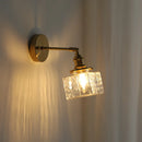 Helnys Copper Glass LED Bathroom Mirror Light Sconce, Nordic Modern Wall Lamp