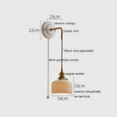 Helnys Ceramic LED Wall Sconce Copper Arm Adjustable Mirror Light