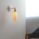 Helnys Ceramic LED Wall Light with Knob Switch, Nordic Japanese Style Sconce