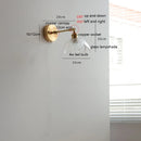 Helnys Nordic Ceramic Copper LED Wall Lamp with Pull Chain Switch, Adjustable for Bathroom Mirror