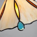 Helnys Copper LED Glass Pendant Lights Tiffany Style Dining Room Fixtures