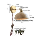 Helnys Modern Ash Wood LED Wall Lamp with Pull Chain Switch