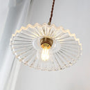 Helnys Clear Glass LED Pendant Lamp with Adjustable Wire and Copper Knob Switch