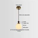 Helnys Round LED Pendant Light - Japan Style Chandelier Wood/Ceramic/Copper