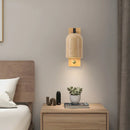 Nordic Modern Helnys Wood Canopy LED Wall Lights Iron Bedside Lamp