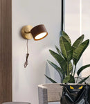 Helnys LED Wall Sconce Walnut Wood Base Modern Art Lamp