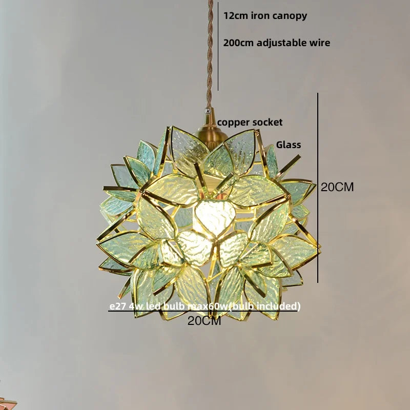 Helnys Glass Copper LED Pendant Lamp E27 Nordic Modern Luxury Hanging Lights