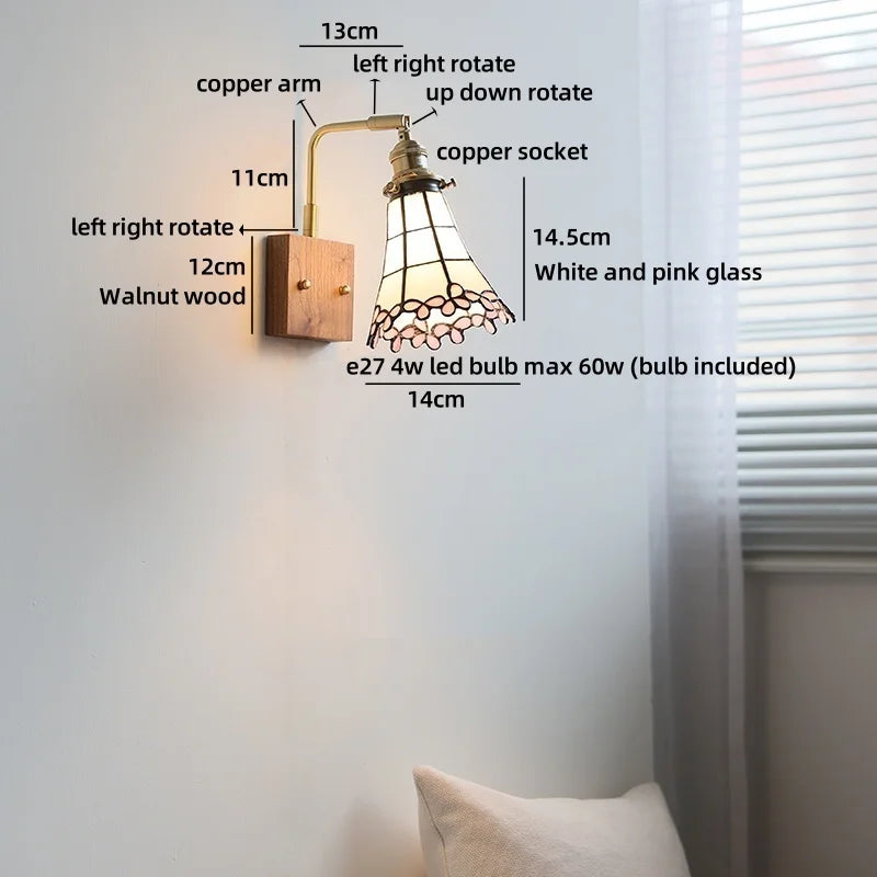Helnys Square Glass LED Wall Lamp Gold Color Swing Arm Interior Lighting