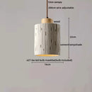 Helnys Modern Wood Cement LED Pendant Light Fixture, Adjustable Hanging Lamp