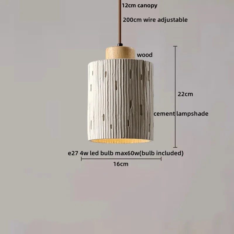 Helnys Cement LED Pendant Lamp, Adjustable Nordic Modern Hanging Light Fixtures