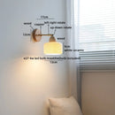 Helnys Nordic LED Wall Light Copper Arm White Glass Bedside Lamp
