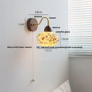 Helnys Tiffany Style LED Wall Sconce Pull Chain Switch Colorful Glass Stair Light